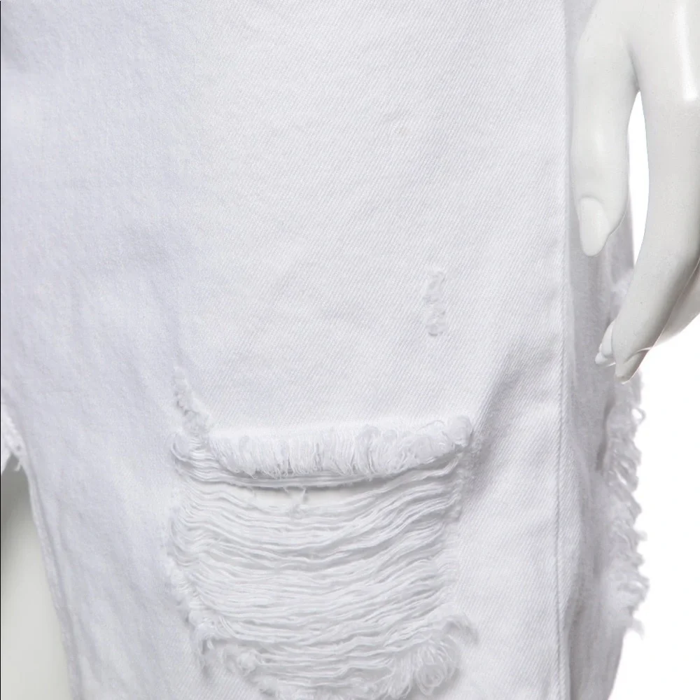 Rag & Bone White Distressed Denim Pencil Skirt XS